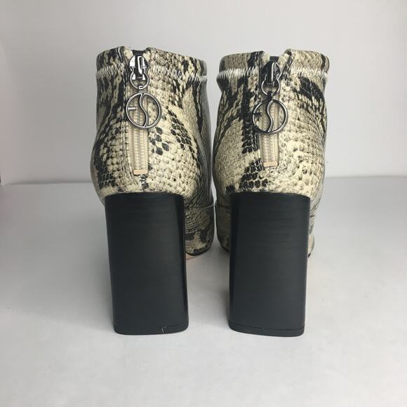 Franco Sarto Kortney Snake Print Booties Zip Block Heel 7.5 - Picture 6 of 10